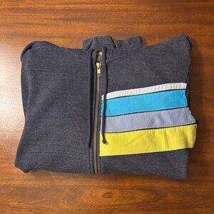Aviator Nation Dark Blue Hoodie with Multicolor Stripes
